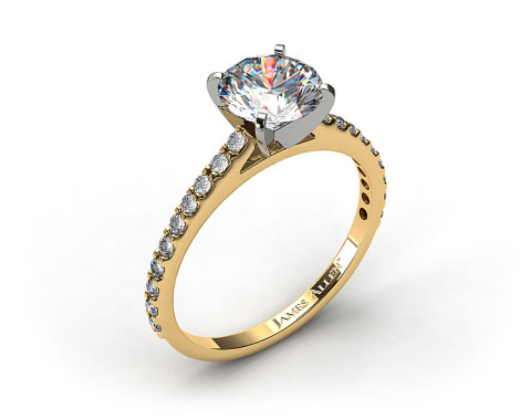 18k Yellow Gold 0.54ct Common Prong Round Shaped Diamond Engagement Ring